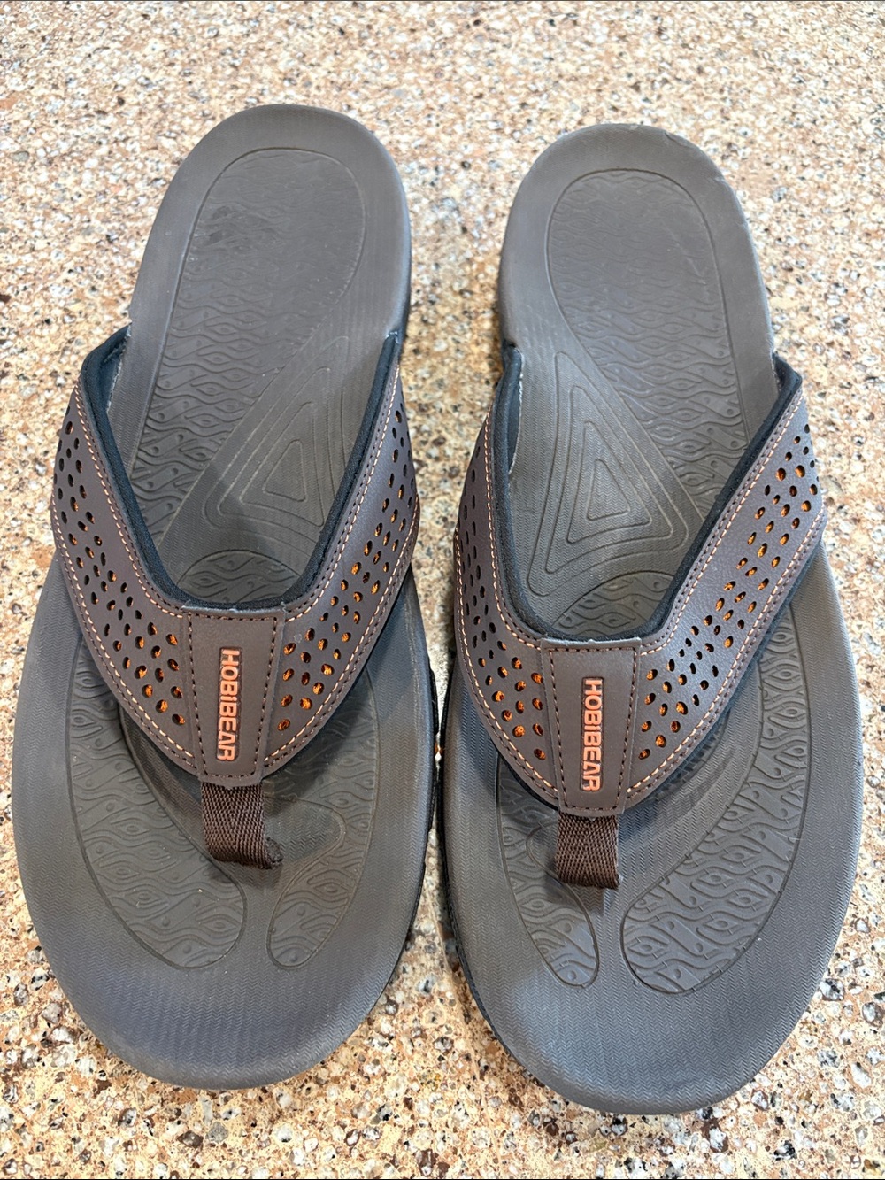 Hobibear Men’s EU 47 Brown Comfort Flip Flops Sandals Large